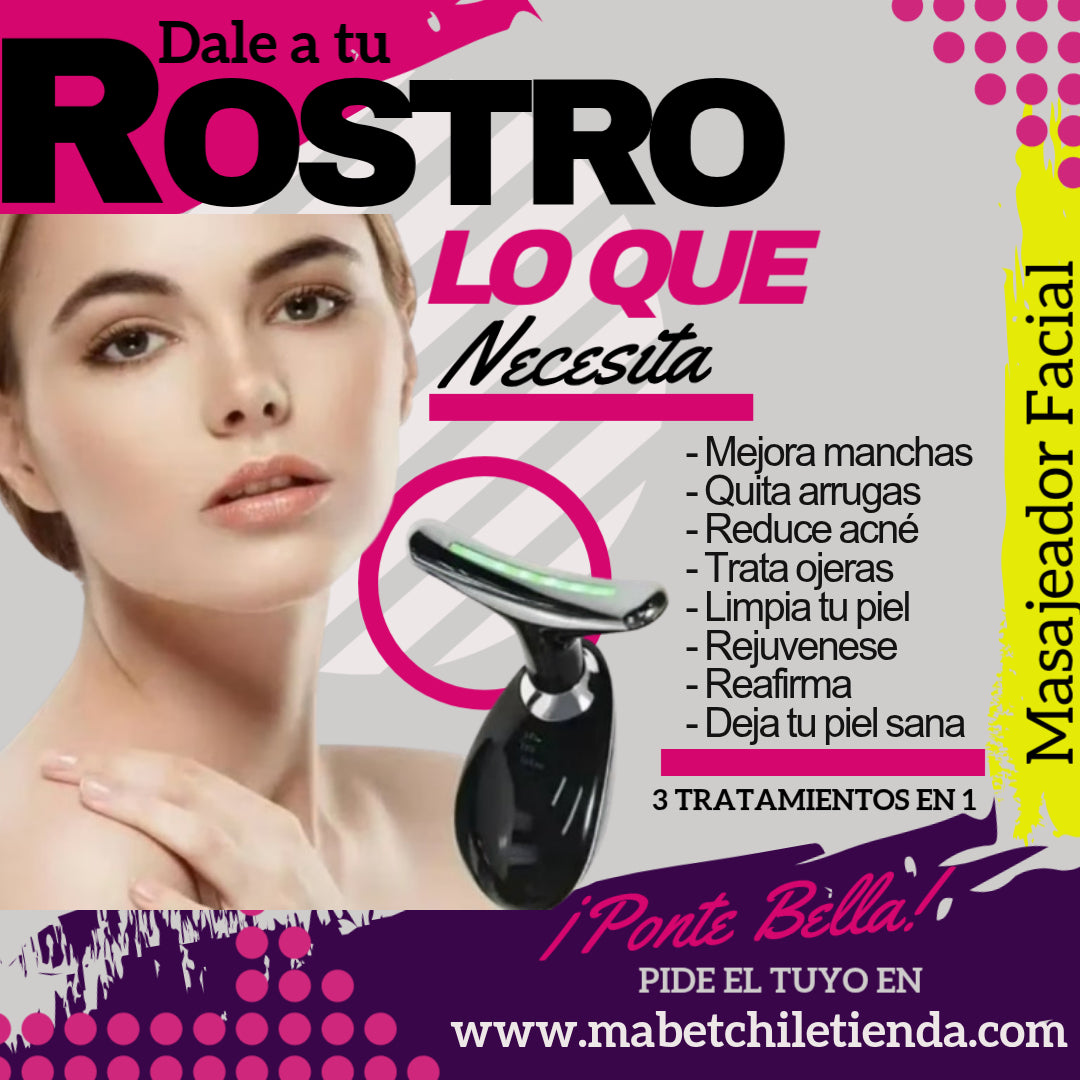 Masajeador Facial 3 en 1 Portátil
