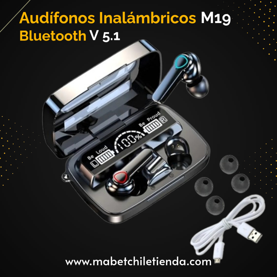 AUDIFONOS BLUETOOTH M19 LUZ LED